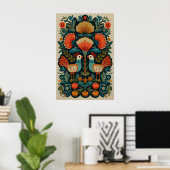 Mexicaanse volks kunst vogels Giclée print Boom de (Thuiskantoor)