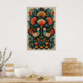 Mexicaanse volks kunst vogels Giclée print Boom de (Keuken)
