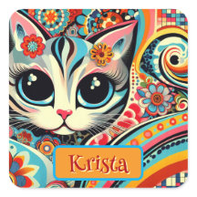 Mexicaanse volkskunst Abstracte kitty cat geperson