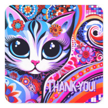 Mexicaanse Volkskunst Abstracte Kitty Cat Verjaard