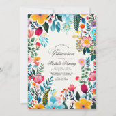 Mexicaanse volkskunst Floral Quinceañera Foto Kaart (Voorkant)