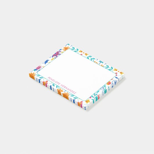 Mexicaanse volkskunst gepersonaliseerde Fiesta Pos Post-it® Notes (Schuin)
