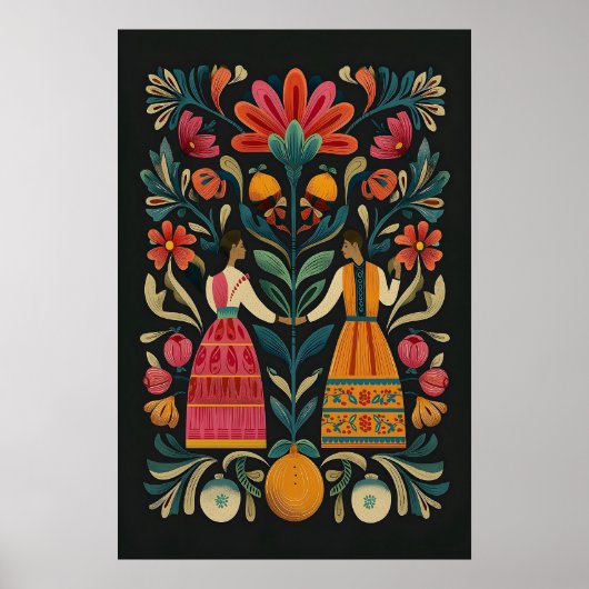 Mexicaanse volkskunst Giclée print Boom des Levens (Voorkant)