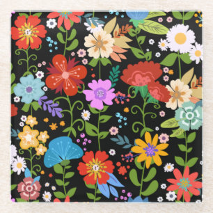 Mexicaanse volkskunst glazen onderzetter