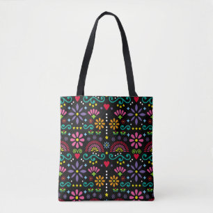 Mexicaanse volkskunst, kleurrijk naadloos patroon. tote bag