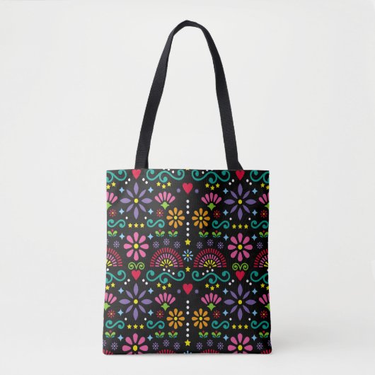 Mexicaanse volkskunst, kleurrijk naadloos patroon. tote bag (Voorkant)