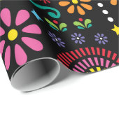 Mexicaanse volkskunst naadloos patroon, kleurrijk  cadeaupapier (Rol Hoek)