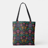 Mexicaanse volkskunst naadloos patroon, kleurrijk  tote bag (Achterkant)