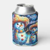 Mexicaanse Volkskunst Sneeuwmannen Sneeuwman Sneeu Blikjeskoeler (Blikje Voorkant)