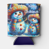 Mexicaanse Volkskunst Sneeuwmannen Sneeuwman Sneeu Blikjeskoeler (Voorkant)