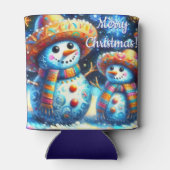 Mexicaanse Volkskunst Sneeuwmannen Sneeuwman Sneeu Blikjeskoeler (Achterkant)