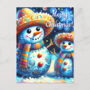 Mexicaanse Volkskunst Sneeuwmannen Sneeuwman Sneeu Briefkaart