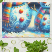 Mexicaanse Volkskunst Sneeuwmannen Sneeuwman Sneeu Theedoek (Gevouwen)