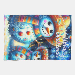 Mexicaanse Volkskunst Sneeuwmannen Sneeuwman Sneeu Theedoek