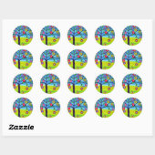 Mexicaanse volkskunst stijl Tree of Life Ronde Sticker (Vel)