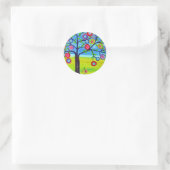Mexicaanse volkskunst stijl Tree of Life Ronde Sticker (Tas)