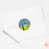 Mexicaanse volkskunst stijl Tree of Life Ronde Sticker (Envelop)