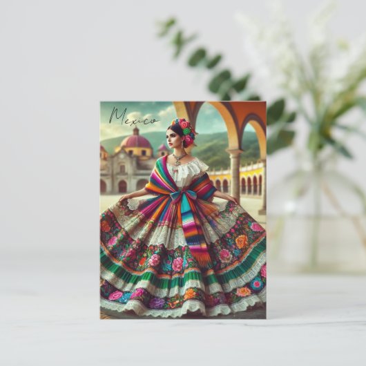Mexicaanse vrouw in traditionele kleding briefkaart (Staand voorkant)