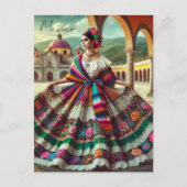 Mexicaanse vrouw in traditionele kleding briefkaart (Voorkant)