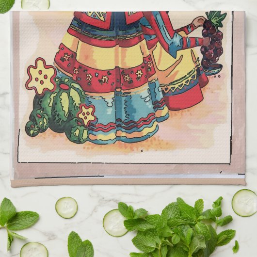 Mexicaanse vrouwelijke muuraan theedoek (Gevouwen)