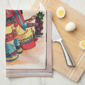 Mexicaanse vrouwelijke muuraan theedoek (Quarter Fold)