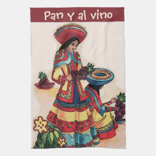 Mexicaanse vrouwelijke muuraan theedoek