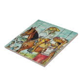 Mexicaanse vrouwen en HorsemanTile Mural Tegeltje (Zijkant)