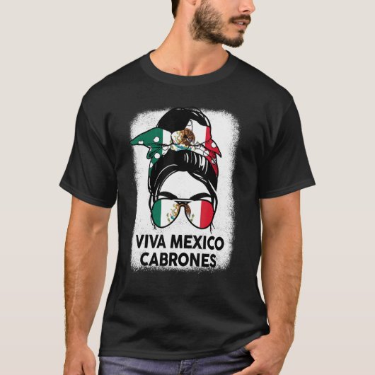 Mexicaanse Vrouwen Meisje Viva Mexico Cabrones Mex T-shirt (Voorkant)