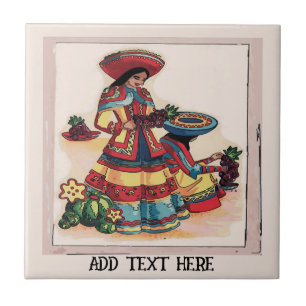 Mexicaanse Vrouwentegelmozaïek, tekst bewerken Tegeltje