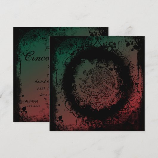 Mexicaanse wapen Grunge Cinco de Mayo Kaart (Voorkant / Achterkant)