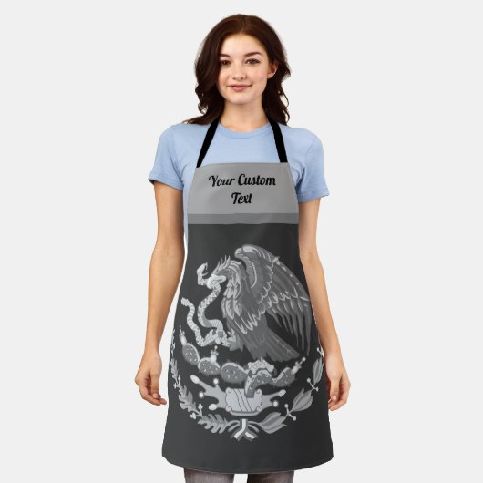 Mexicaanse wapenmantel met gouden adelaar - zilver schort (Gedragen)