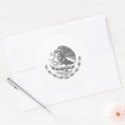 Mexicaanse wapenmantel ronde sticker (Envelop)