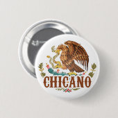 Mexicaanse wapenstilstand Chicano Ronde Button 5,7 Cm (Voorkant /achterkant)