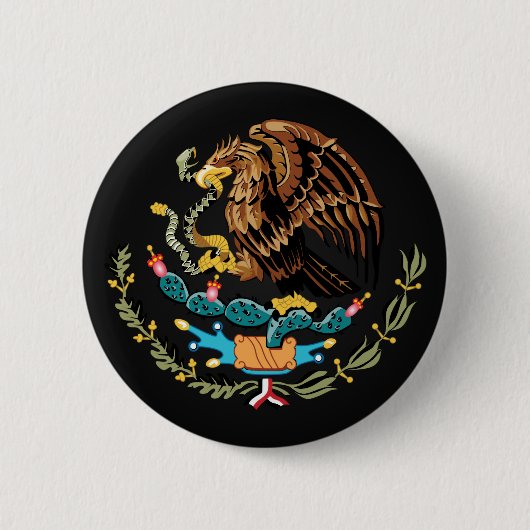Mexicaanse wapenstok ronde button 5,7 cm (Voorkant)