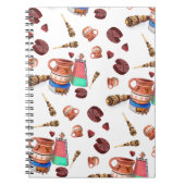 Mexicaanse warme chocolade Molinillo Whisk Pattern Notitieboek (Voorkant)