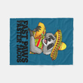 Mexicaanse wasbeer cinco de mayo grappig schattig fleece deken (Voorkant (Horizontaal))