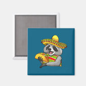 Mexicaanse wasbeer cinco de mayo grappig schattig magneet (Voorkant / Achterkant)