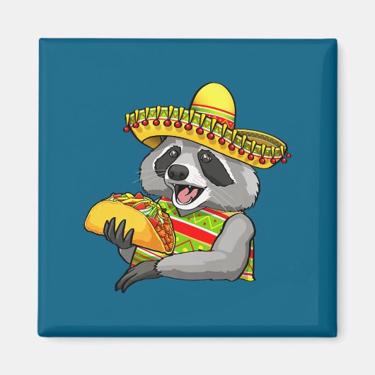 Mexicaanse wasbeer cinco de mayo grappig schattig magneet (Voorkant)