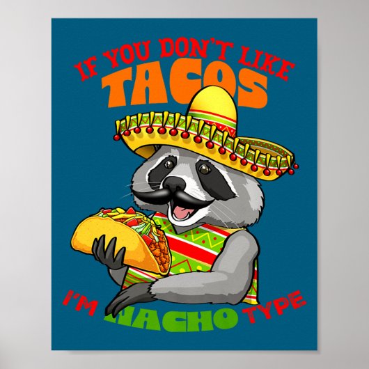 Mexicaanse wasbeer cinco de mayo grappig schattig  poster (Voorkant)