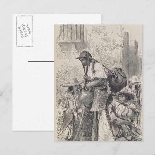 Mexicaanse waterdrager briefkaart (Voorkant / Achterkant)