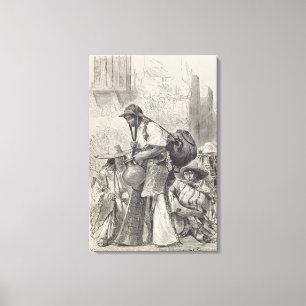 Mexicaanse waterdrager canvas afdruk