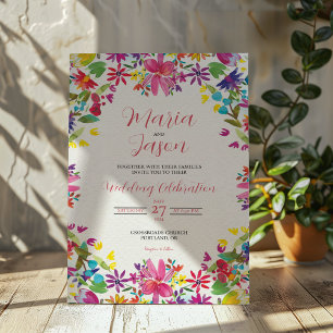 Mexicaanse Waterverf Bloemige Romantische Bloemen Kaart