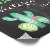 Mexicaanse Waterverf cactus banner Wedding Sign Poster (Hoek)