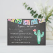 Mexicaanse Waterverf Cactus-kaart Informatiekaartje (Staand voorkant)