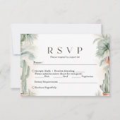 Mexicaanse Waterverf Cactus Palm Tree Wedding RSVP Kaartje (Voorkant)