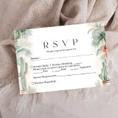 Mexicaanse Waterverf Cactus Palm Tree Wedding RSVP Kaartje