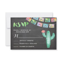 Mexicaanse Waterverf Cactus RSVP-kaart