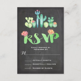Mexicaanse Waterverf Cactus RSVP Kaartje