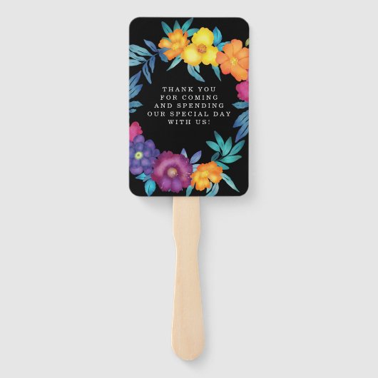 Mexicaanse Waterverf Florals Wedding Handwaaier (Achterkant)