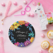 Mexicaanse Waterverf Florals Wedding Papieren Bordje (Feest)